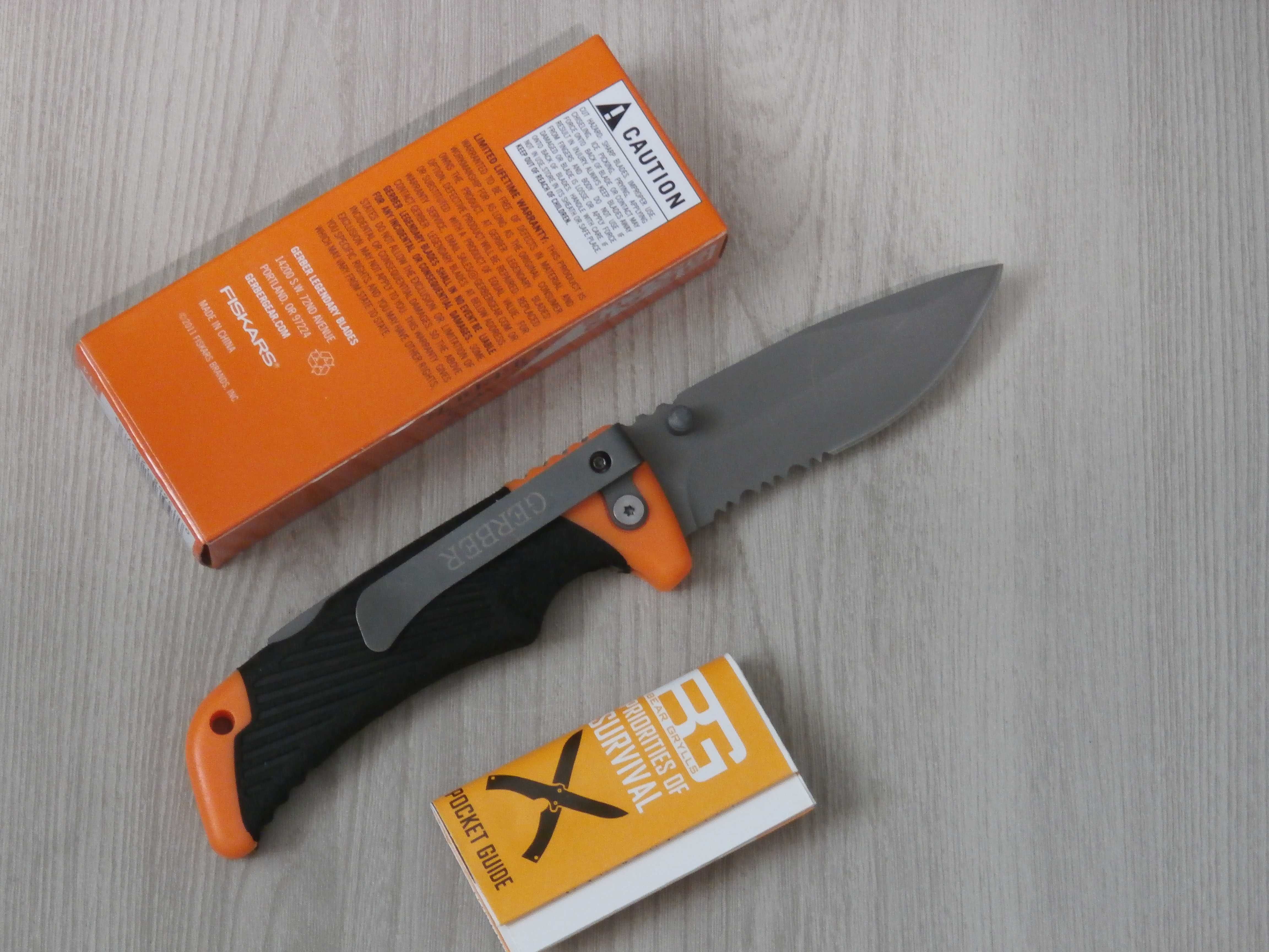 Туристичний складний ніж Gerber Bear Scout 18.5см Серейтор,кліпса