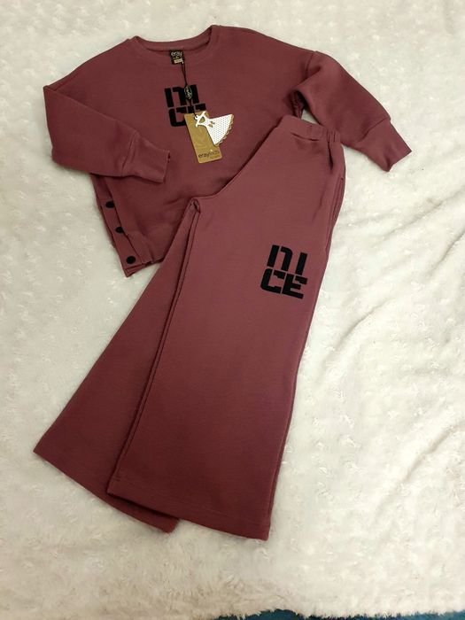 НОВИЙ!Преміум теплий костюм для ДІВЧИНКИ(Світшот+широкі штани палаццо)