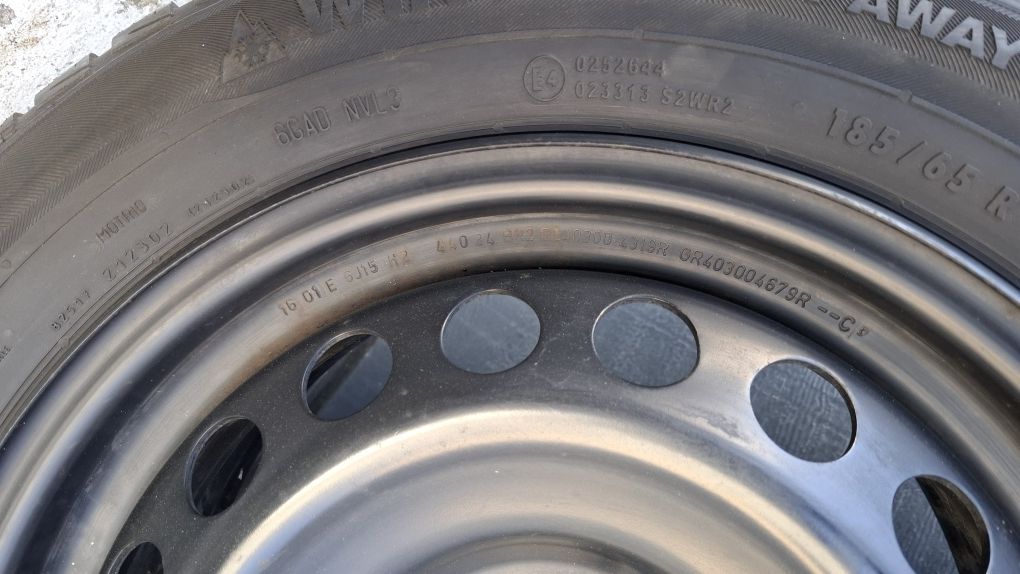 1x koło zimowe 185/65 R15 4x100 Renault Nissan Dacia zapasówka