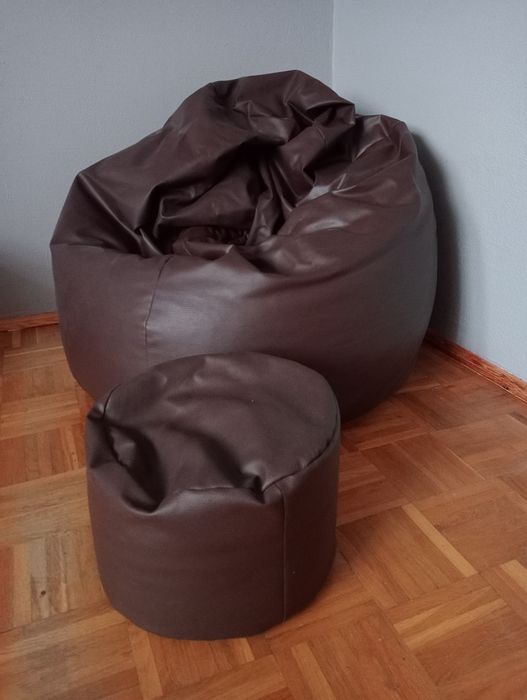 Pufa worek do siedzenia z podnóżkiem