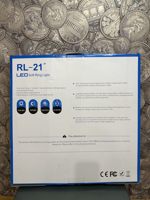 Профессиональная кольцевая LED лампа RL-21 54 cм 2Х с штативом 2 м