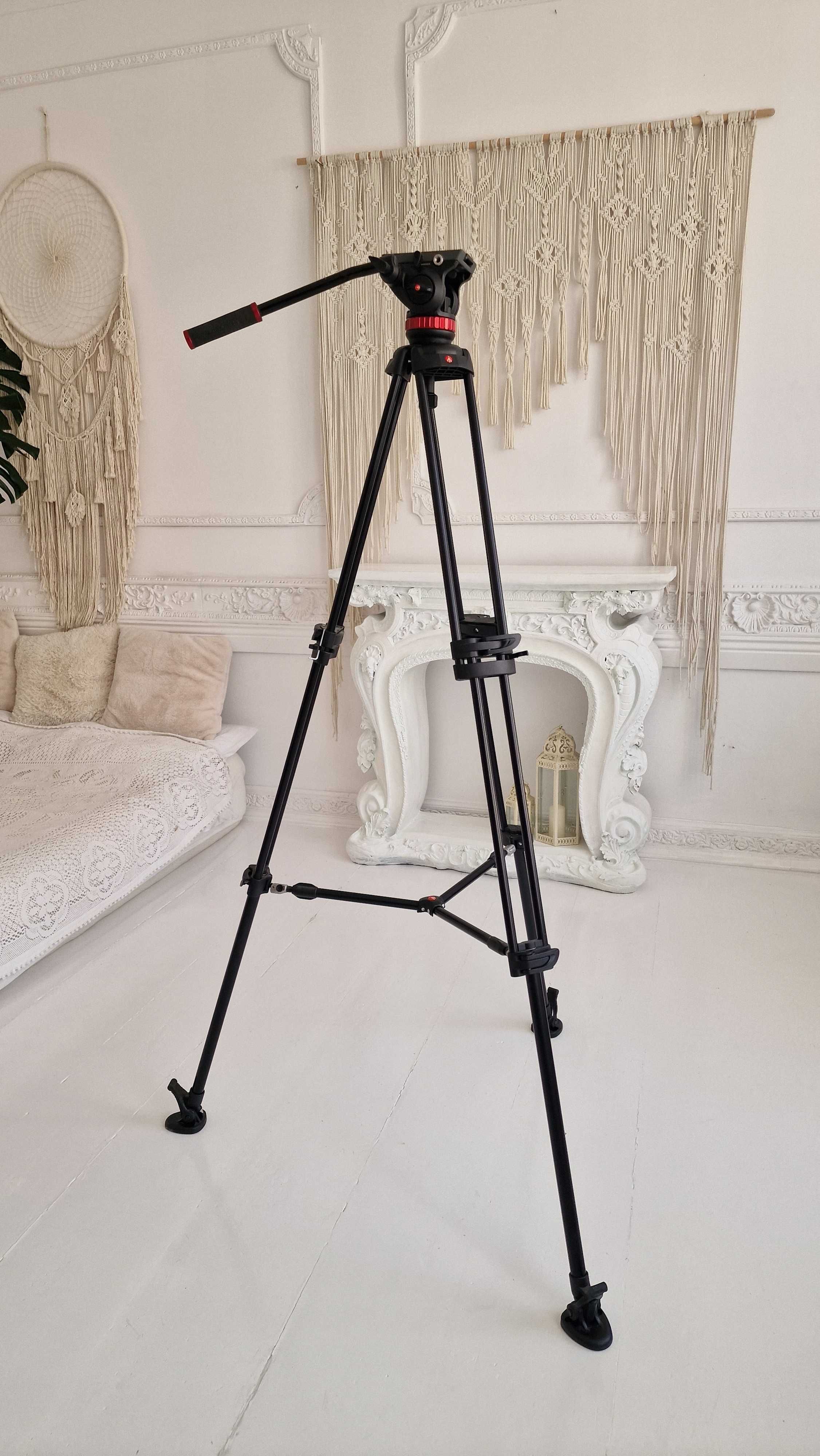 Statyw video Manfrotto 546B + głowica MVH502A - stan idealny