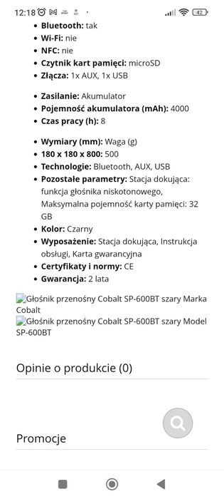 Głośnik cobalt maxton bluetooth