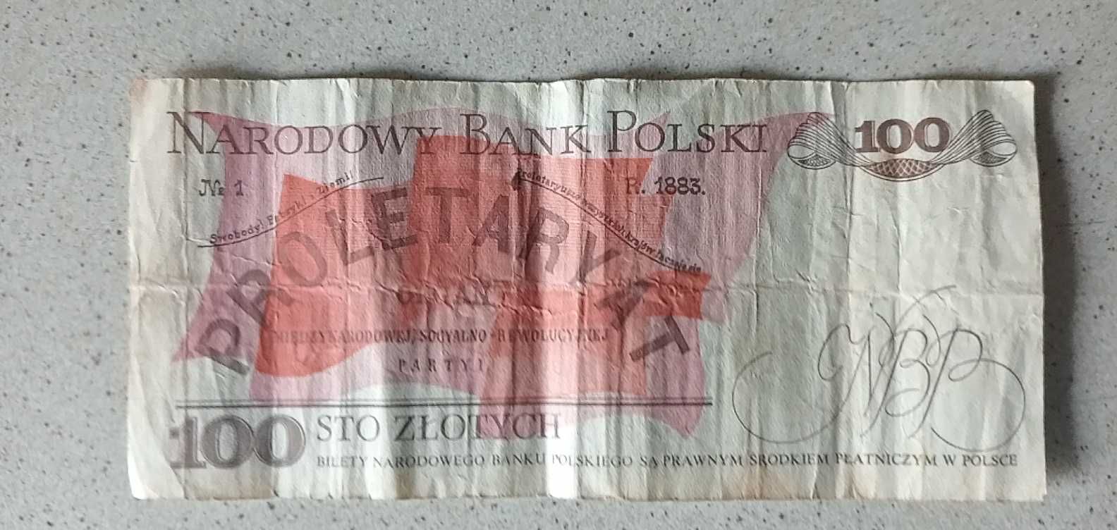 Banknot 100zł. 1986
