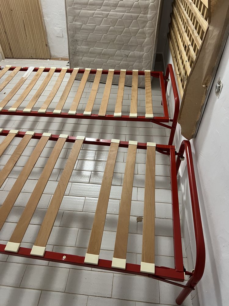 2 camas individuais 185x80 com pés dobráveis
