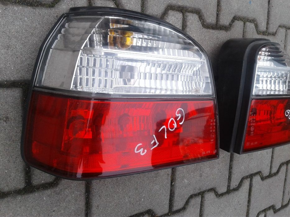 Lampy Tył Tylne VW Golf 3 MK3 3D 5D Lexus Tuning Sport Białe Klosze