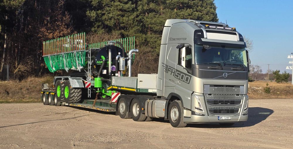 Transport Kombajnów Maszyn rolniczych leśnych budowlanych tiefbett