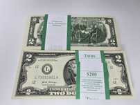 Paczka bankowa 100x 2 USD stan kolekcjonerski