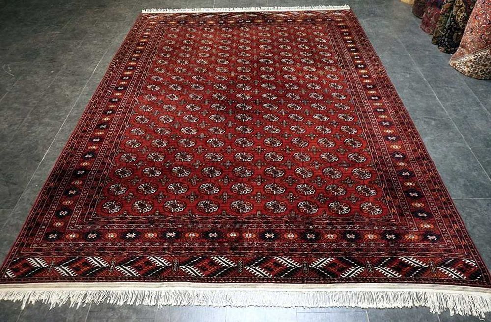 Tapete Afegão BUKHARA Art Deco, manual, Lã s/Algodão, 335cm x 250cm