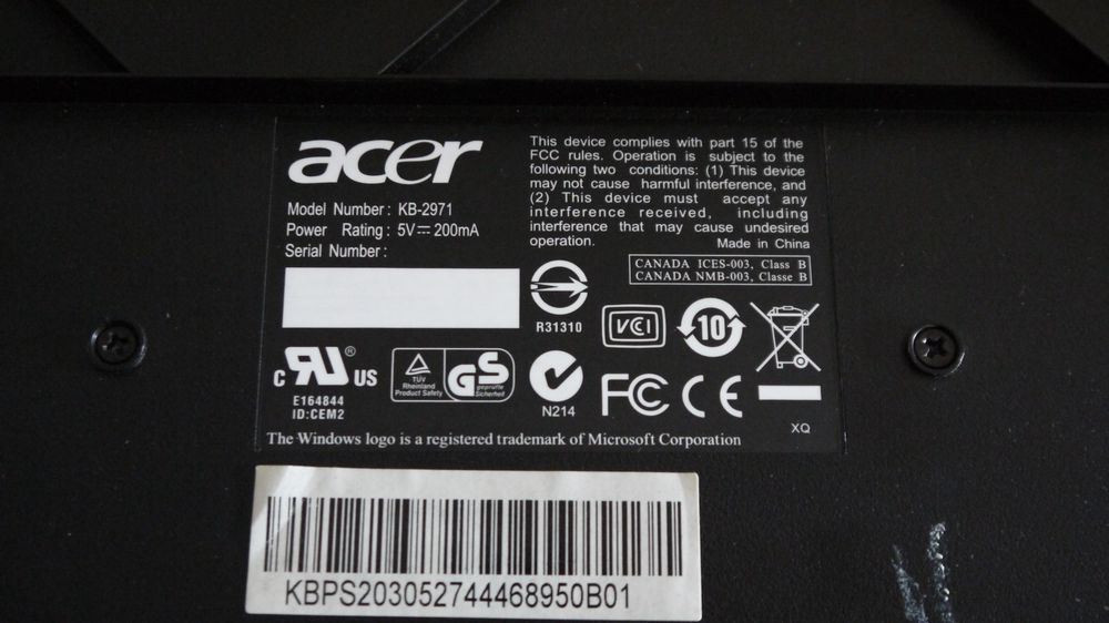 Teclado Acer PS/2