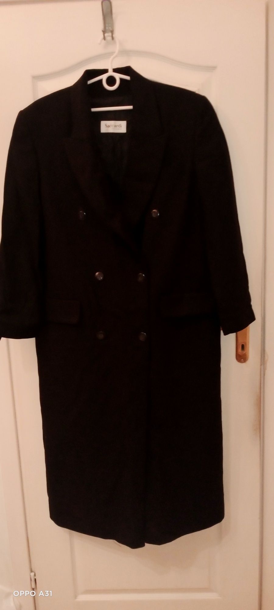 Ekskluzywny włoski  płaszcz z wełny kaszmirowej . Rozmiar L/XL.