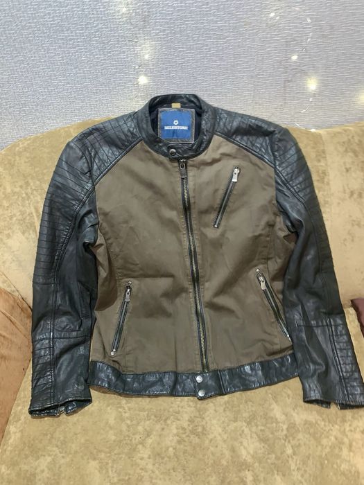 Куртка джинсовая с кожей