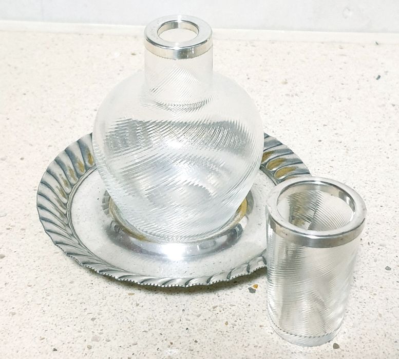 Rara, pequena antiga garrafa de mesa de cabeceira WMF para medicina