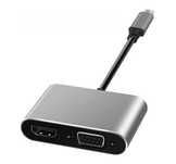 HUB adapter USB-C na HDMI 4K 30Hz + SVGA 15pin OEM-C13