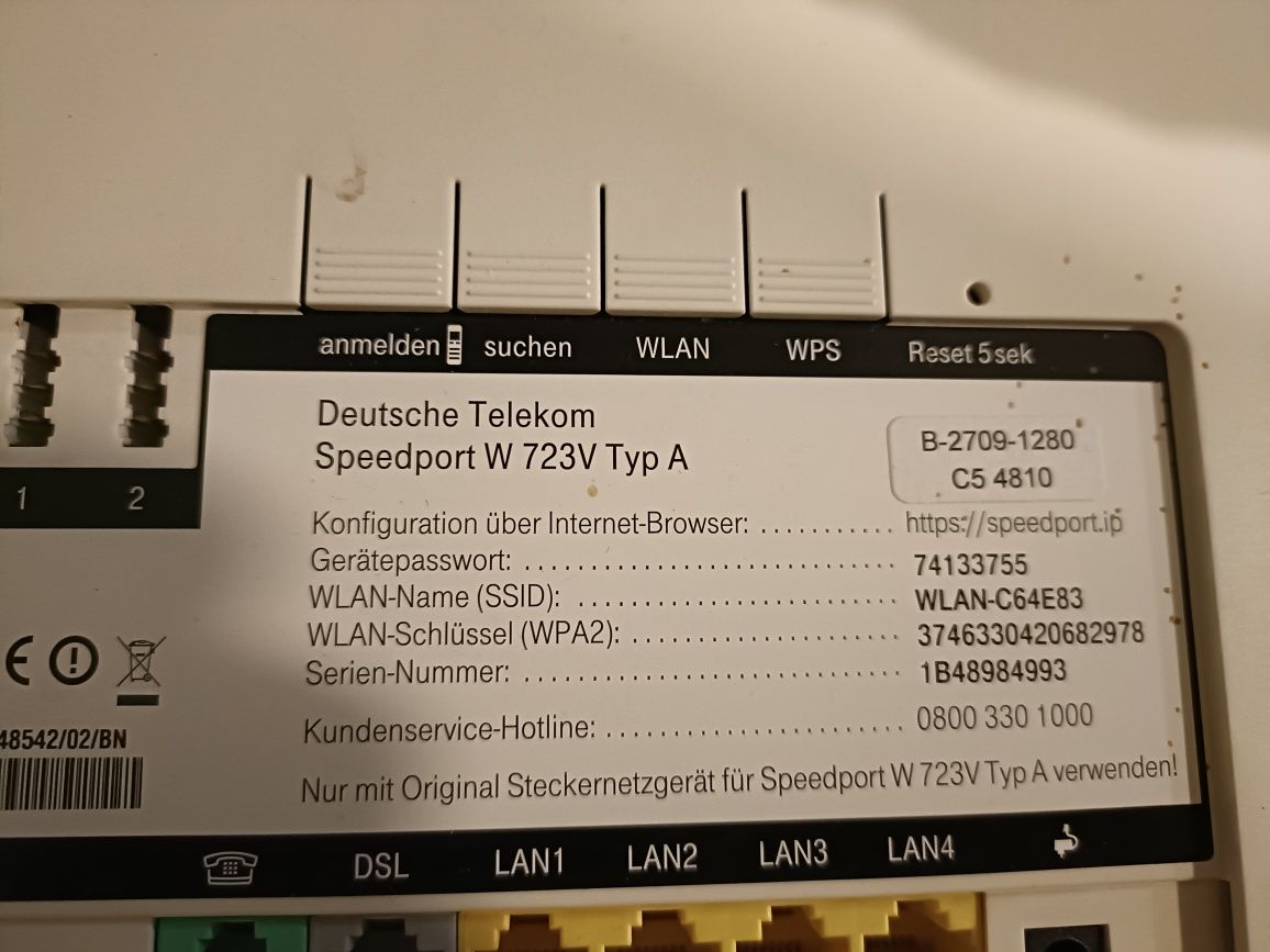 Router Speedport w 723v  T