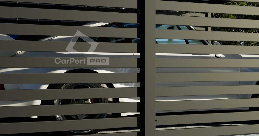 CarPort PREMIUM - wiata samochodowa 6x5,7 - antracyt - zabudowa  CP110