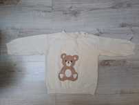 Kremowy sweter z misiem H&M, rozmiar 92