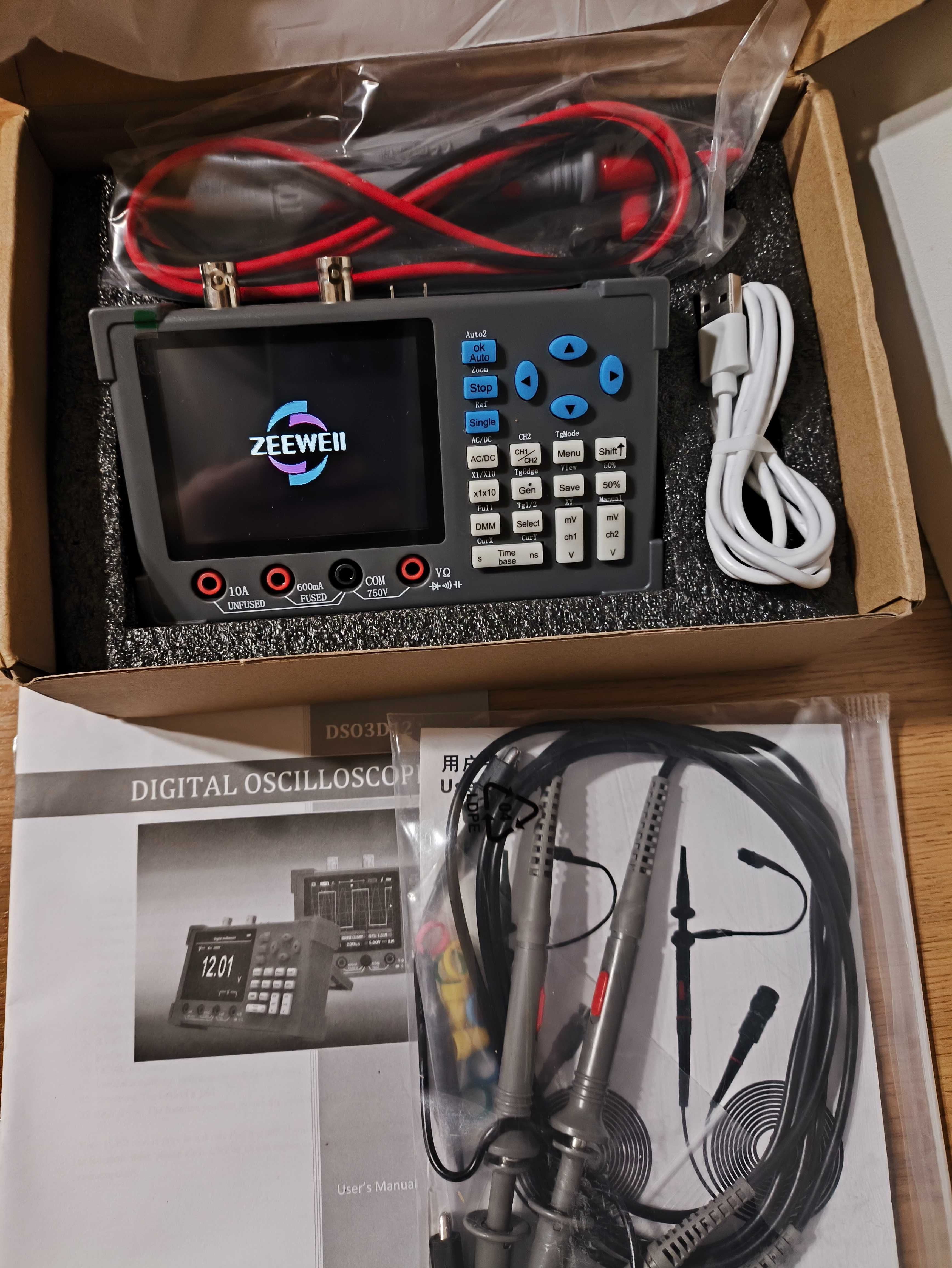 Осцилограф ZEEWEII DSO3D12, 120MHz + мультиметр, генератор