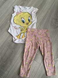 Komplet Tweety body i spodnie rozmiar 86