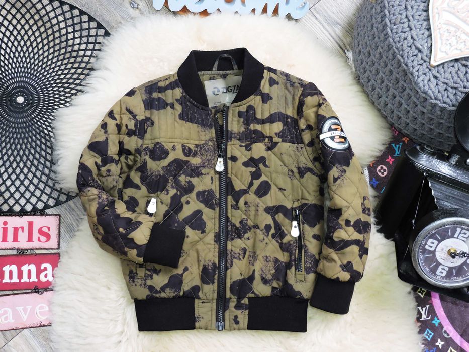 ZigZag - wiosenna pikowana kurteczka moro , logo r 104/110