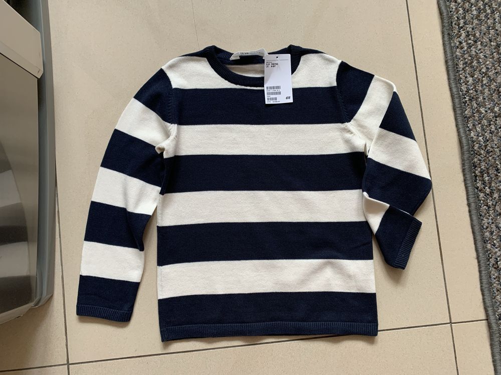 H&M 110/116 sweter sweterek pasy nowy z metką 110 116 letni na lato