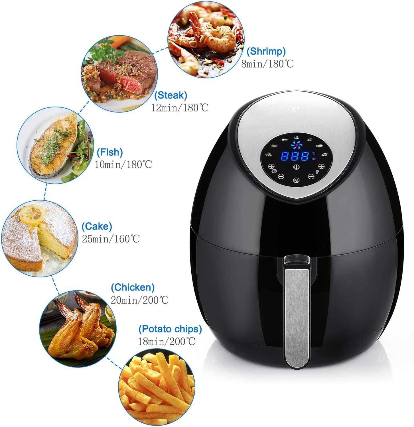 Frytkownica air fryer Uten 2 1500 W 4,5 l