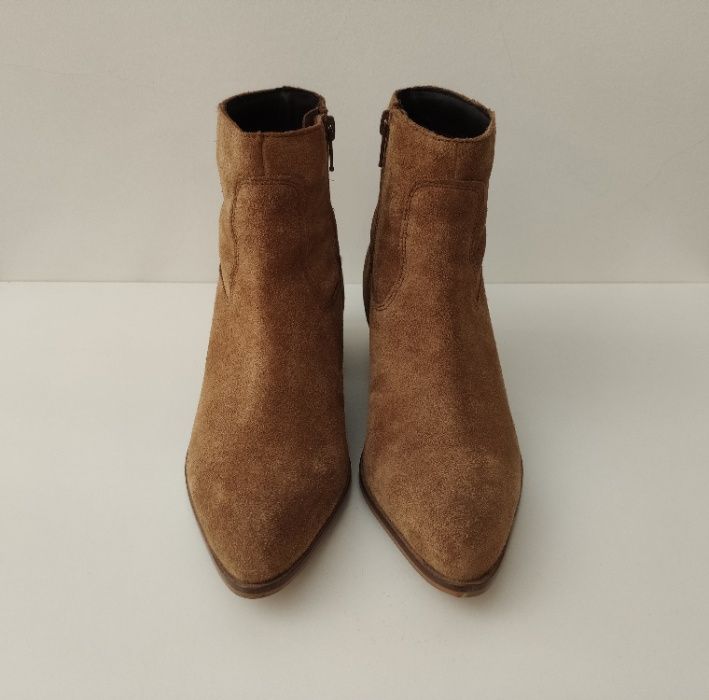 Botas Salto Baixo, Camurça, Camel, Modalfa, Tamanho 35