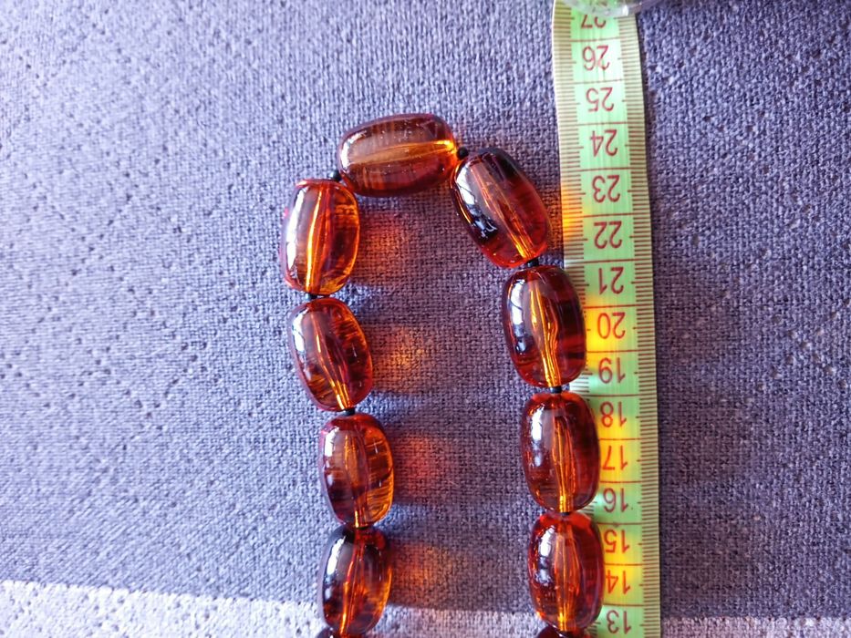 Korale kolor bursztynowy