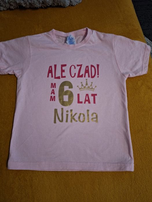 T-shirt różowy 6 lat Nikola