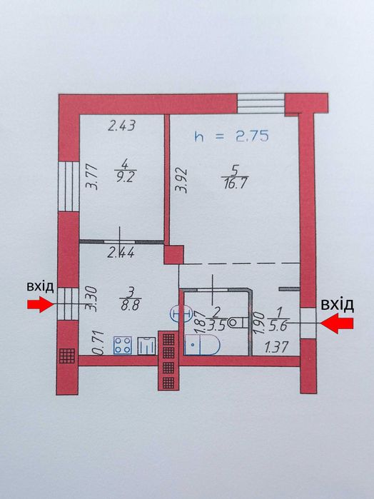 Квартира в центрі з ремонтом, автономним опаленням та окремим входом