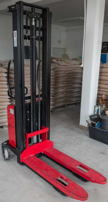 wózek podnośnikowy półelektryczny SPM1535 paleciak 1500kg 3,5m stanBDB