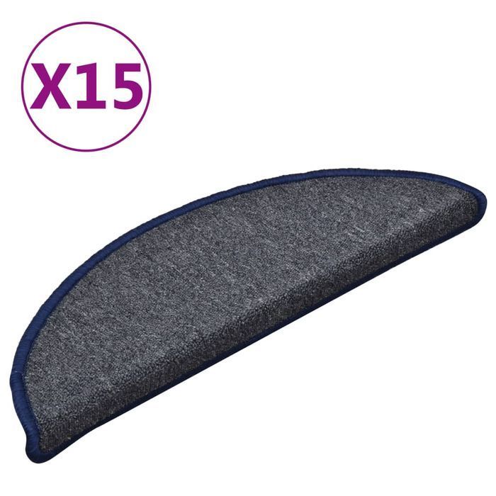 vidaXL Nakładki na schody,15 szt., ciemnoszaro-niebieskie, 56x17x3 cm