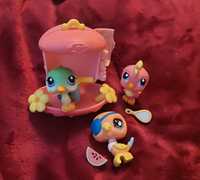 Figurki LITTLEST PET SHOP ptaszki: #882/#370/#208 + dodatki