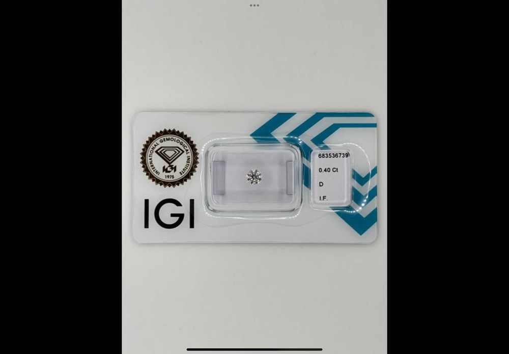 Naturalny Diament / Brylant INWESTYCYJNY 0.40ct D/IF 3xExcellent IGI
