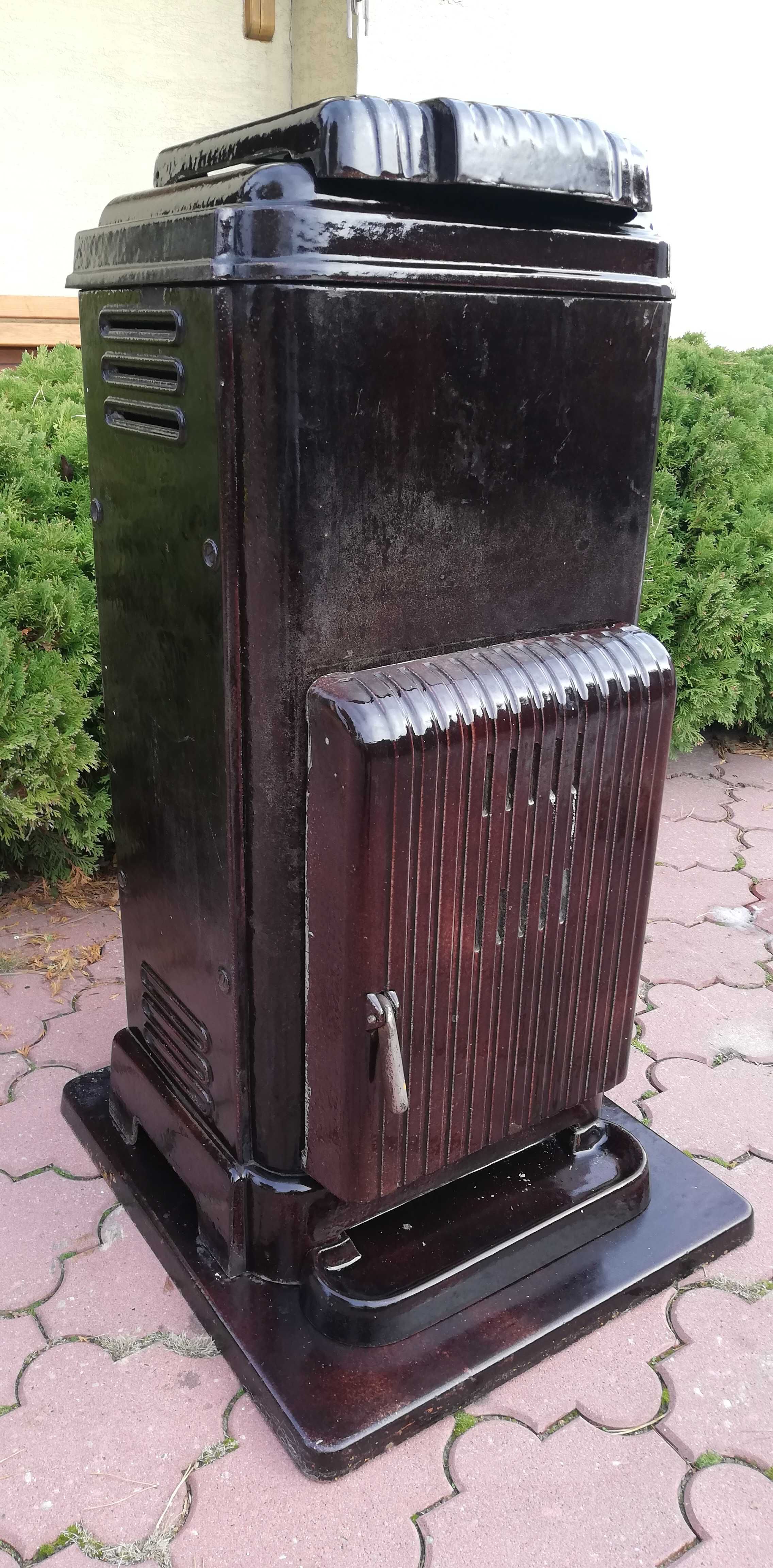 Piec szamot kominek brązowy koza wolno stojący art deco piecyk karlik