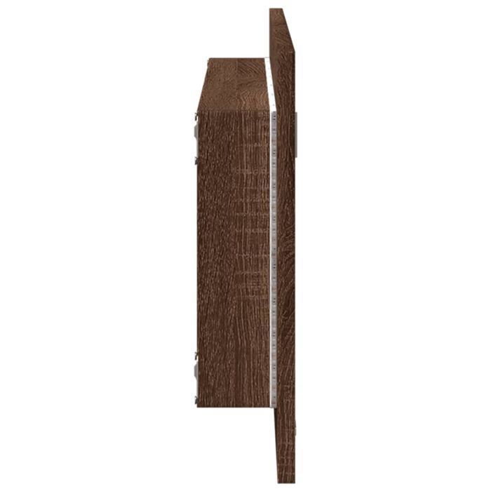 vidaXL Lustro łazienkowe z LED, brązowy dąb, 100x8,5x37 cm