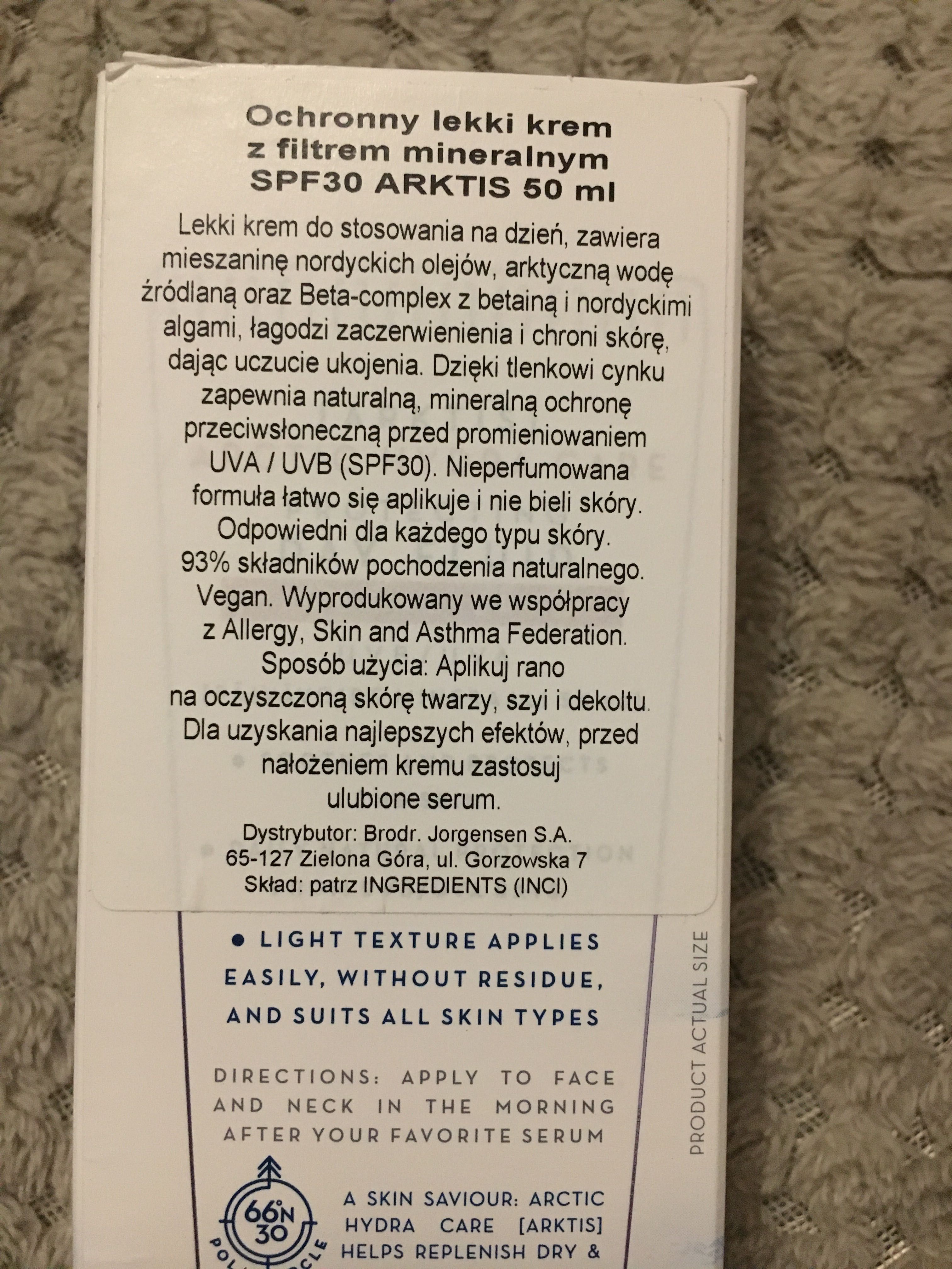 Lumene Arktis Arctic Hydra Care Ochronny Lekki Krem SPF 30 NOWY