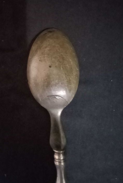 Colher grande alpaca e madeira