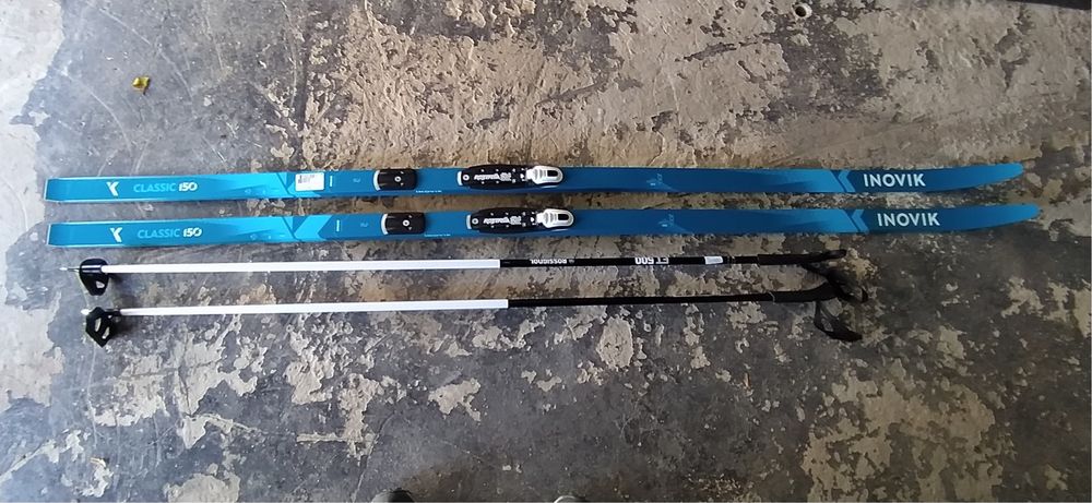 Zestaw narty biegowe męskie biegówki kijki buty Rossignol Inowik