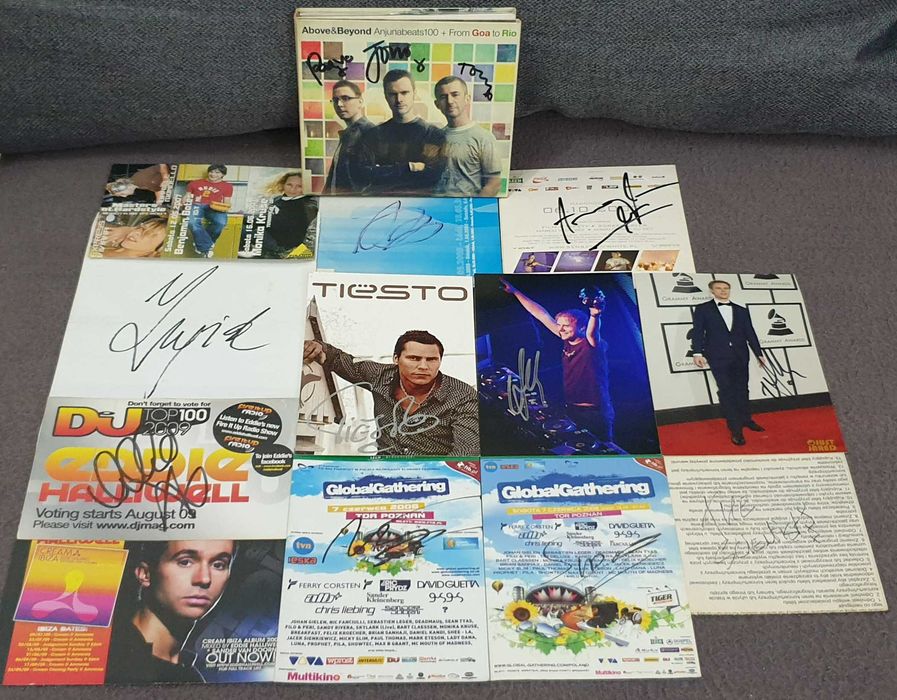 17 autografów Trance Tiesto Armin ATB 25 albumów CD 36 biletów Trance