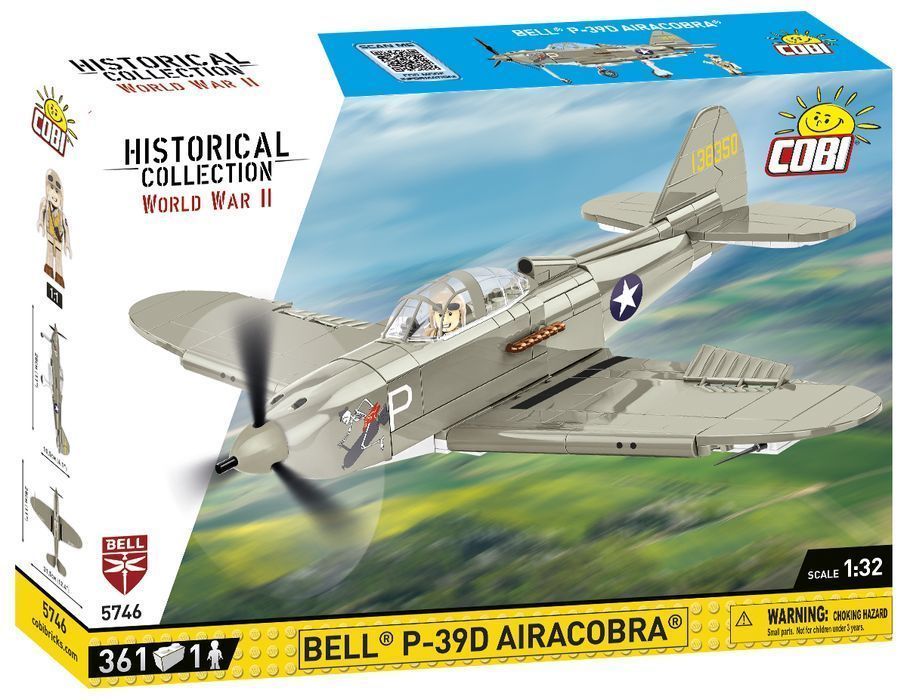Klocki Cobi 5746 Samolot Myśliwiec Bell P-39D Airacobra Figurka 361 El