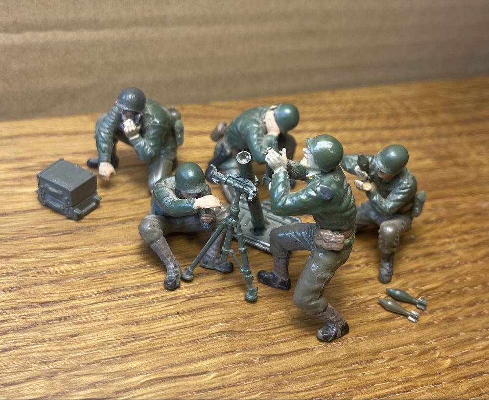 Фигурки солдат армии США. Масштаб 1/35. Минометный расчет.