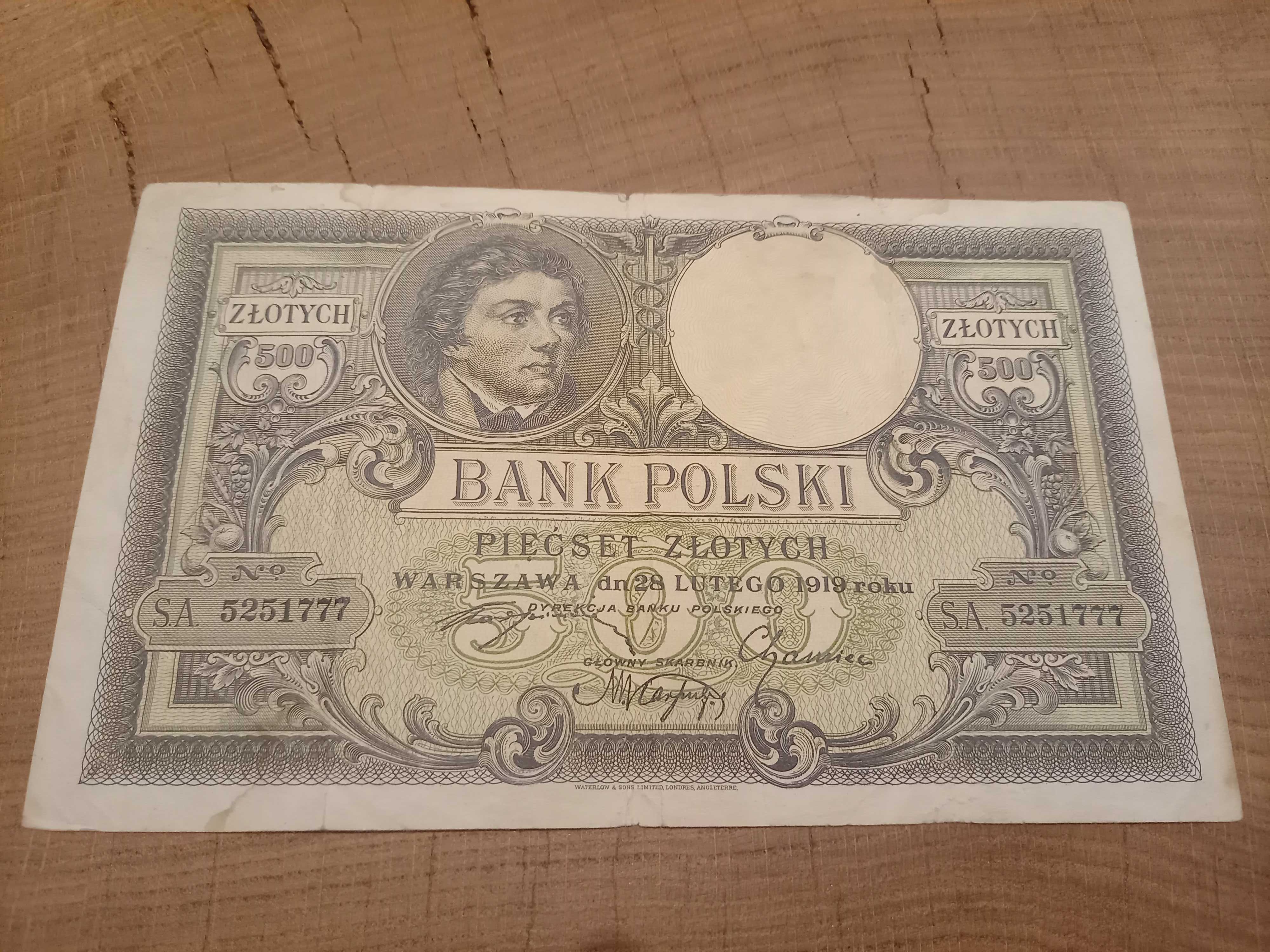 banknot 500 zł. 1919r.