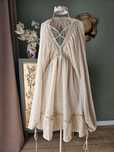 Asos Sukienka damska letnia  Boho Midi z Bufkami i Koronką Beżowa S/M