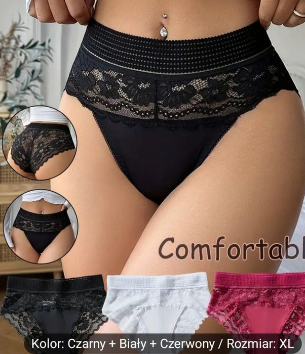Majtki bielizna damska koronka XL