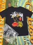 Stussy Męska Czarna Koszulka z Nadrukiem M