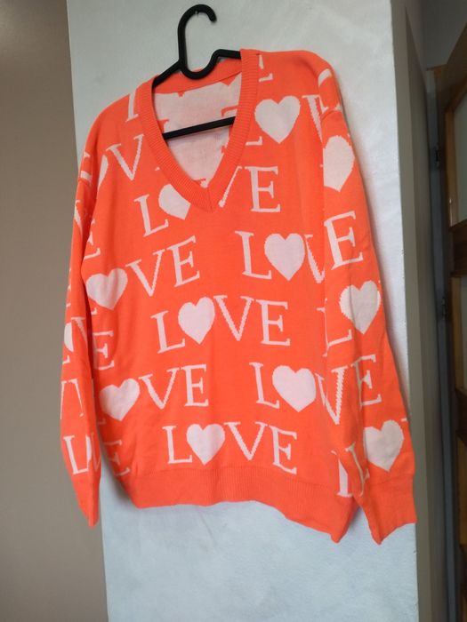 Kataliński sweter neonowy pomarańczowy biust do 100 cm