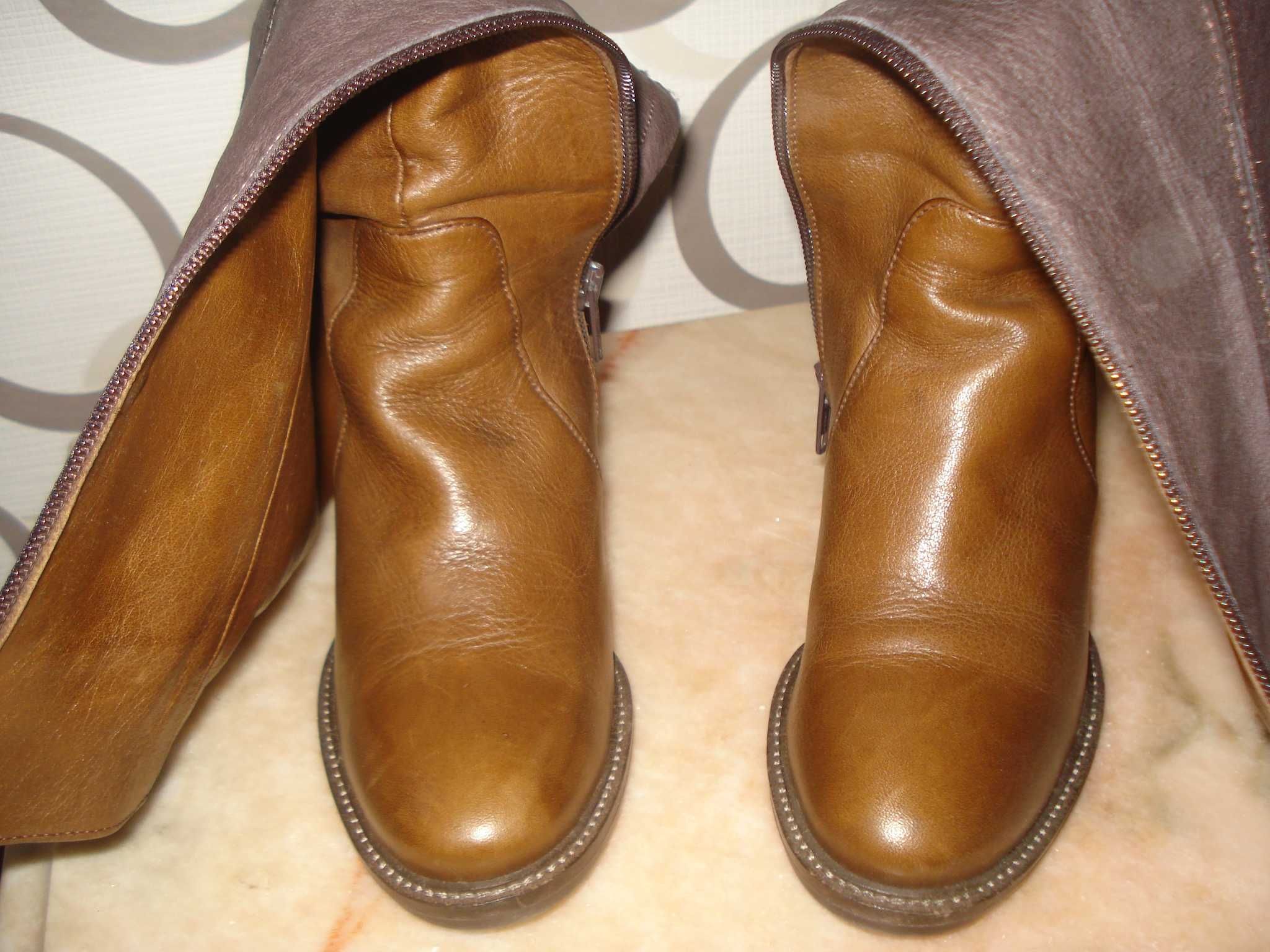 botas de cano alto em pele