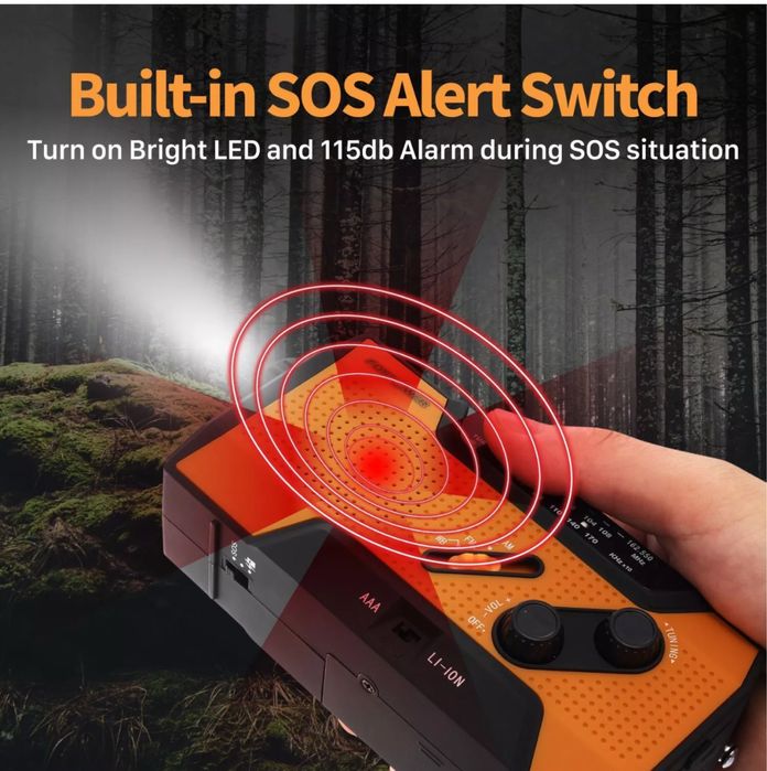 FosPower радіоприймач модель А1 2000 mAh павербанк, ліхтар.