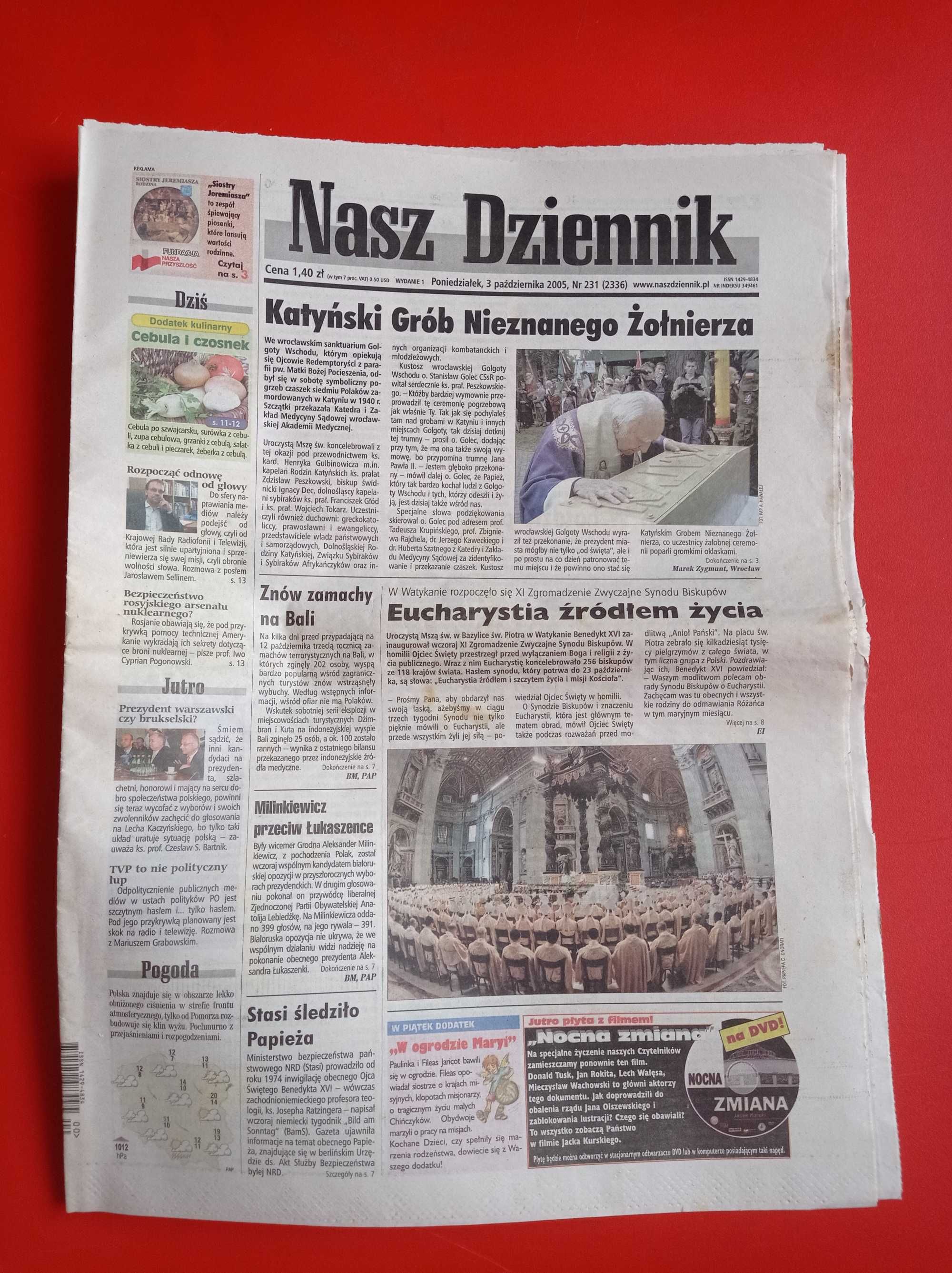 Nasz Dziennik, nr 231/2005, 3 października 2005